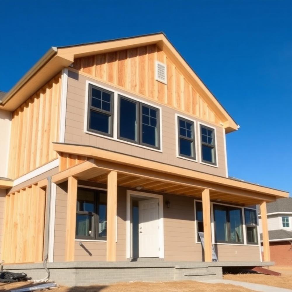 Newly built home addition with modern exterior