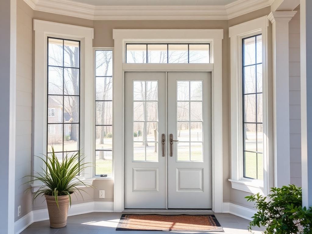 Newly installed energy-efficient windows in a renovated home
